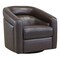 Armen Living Desi Contemporary Swivel Accent Chair in Espresso Genuine Leather LCDSCHES - alternate 1